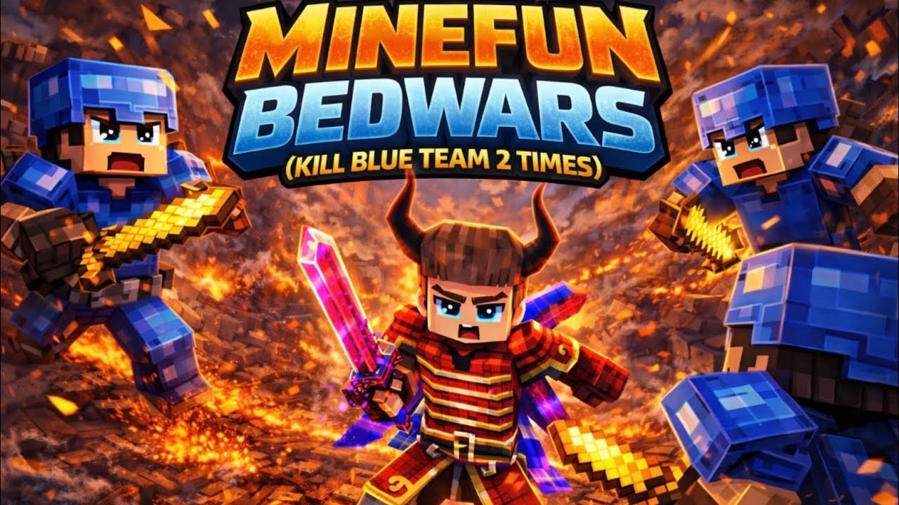 I KILL BLUE TEAM 2 TIMES#bedwars #pvp #minefun #minecraft 