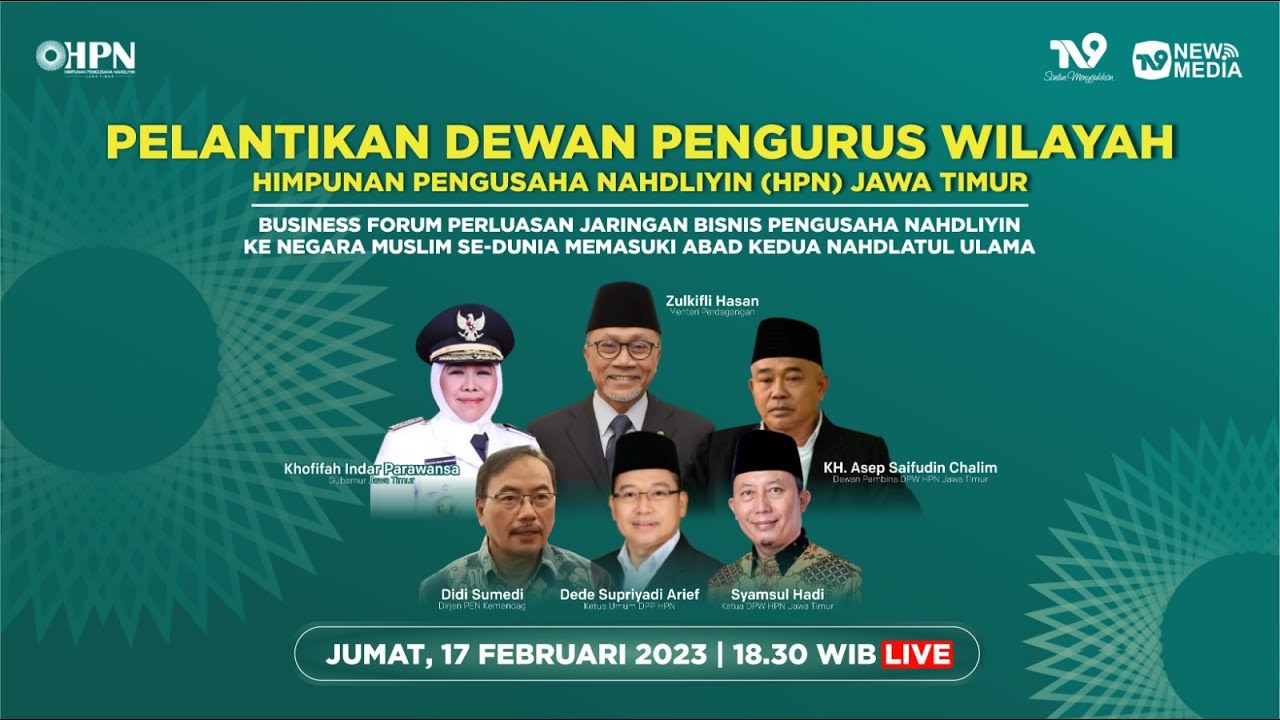 🔴 (LIVE) PELANTIKAN DEWAN PENGURUS WILAYAH HIMPUNAN PENGUSAHA NAHDLIYIN JATIM