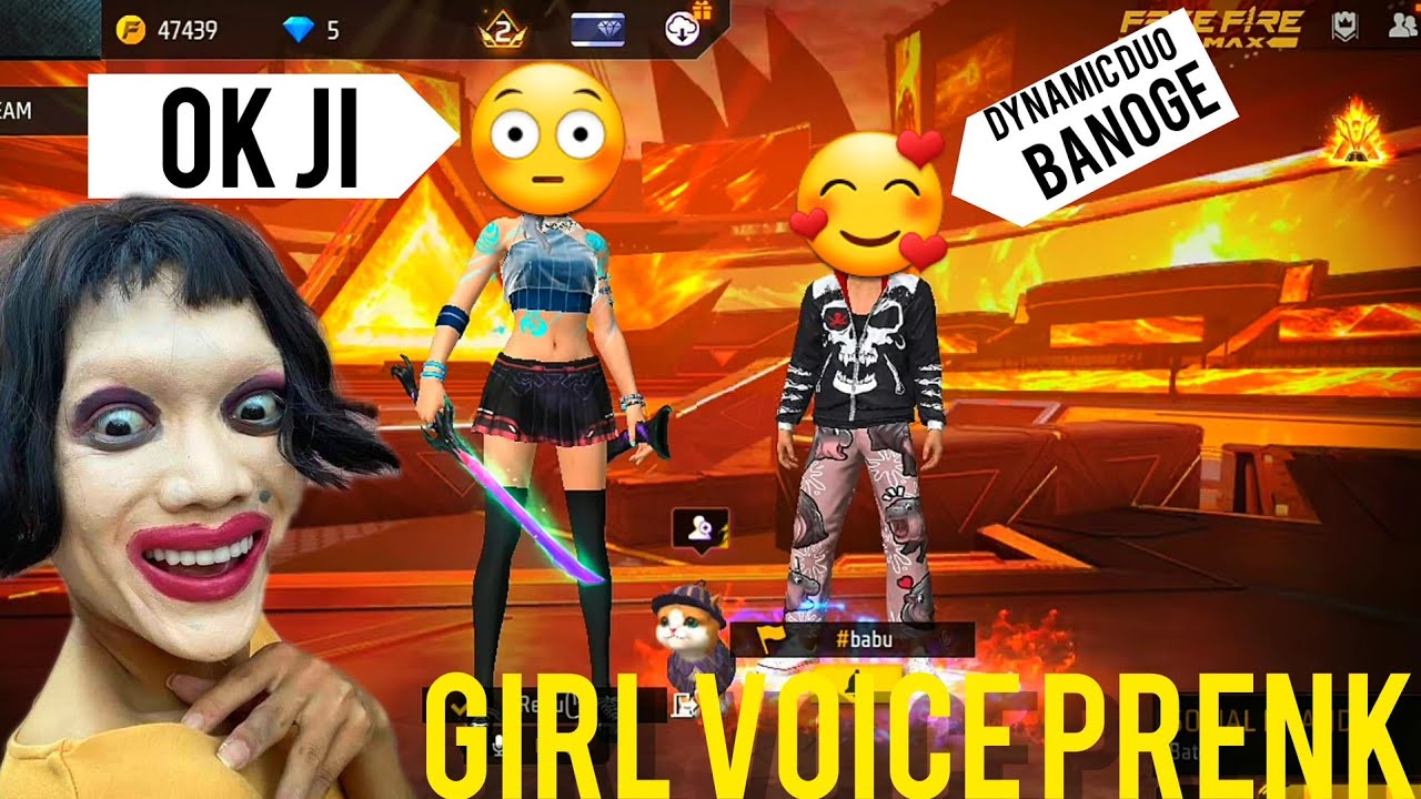 🥰 dynamic duo Ban jao please || free fire Girl Voice prenk 🤣