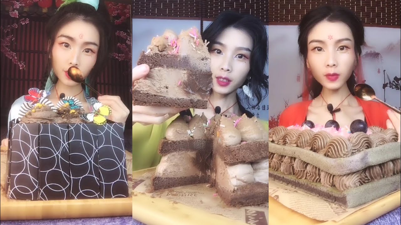 do you like cake? 초콜릿 아이스크림 케이크를 먹어