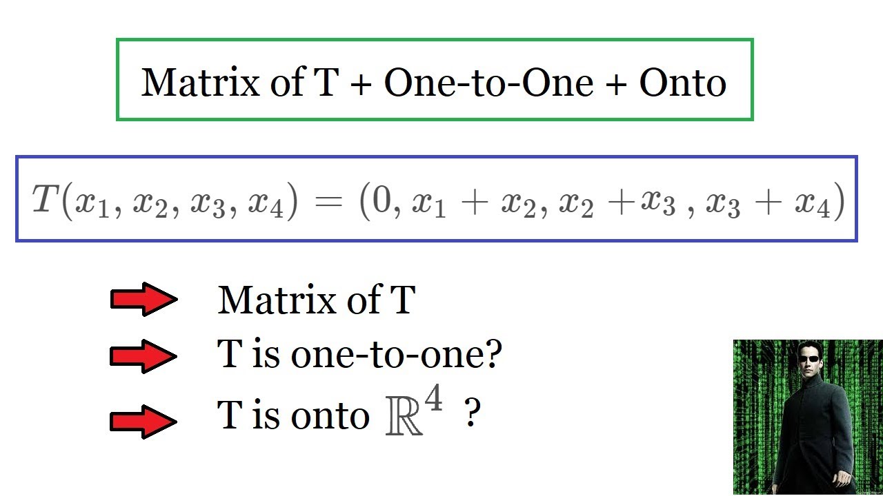 One to one, onto, matrix