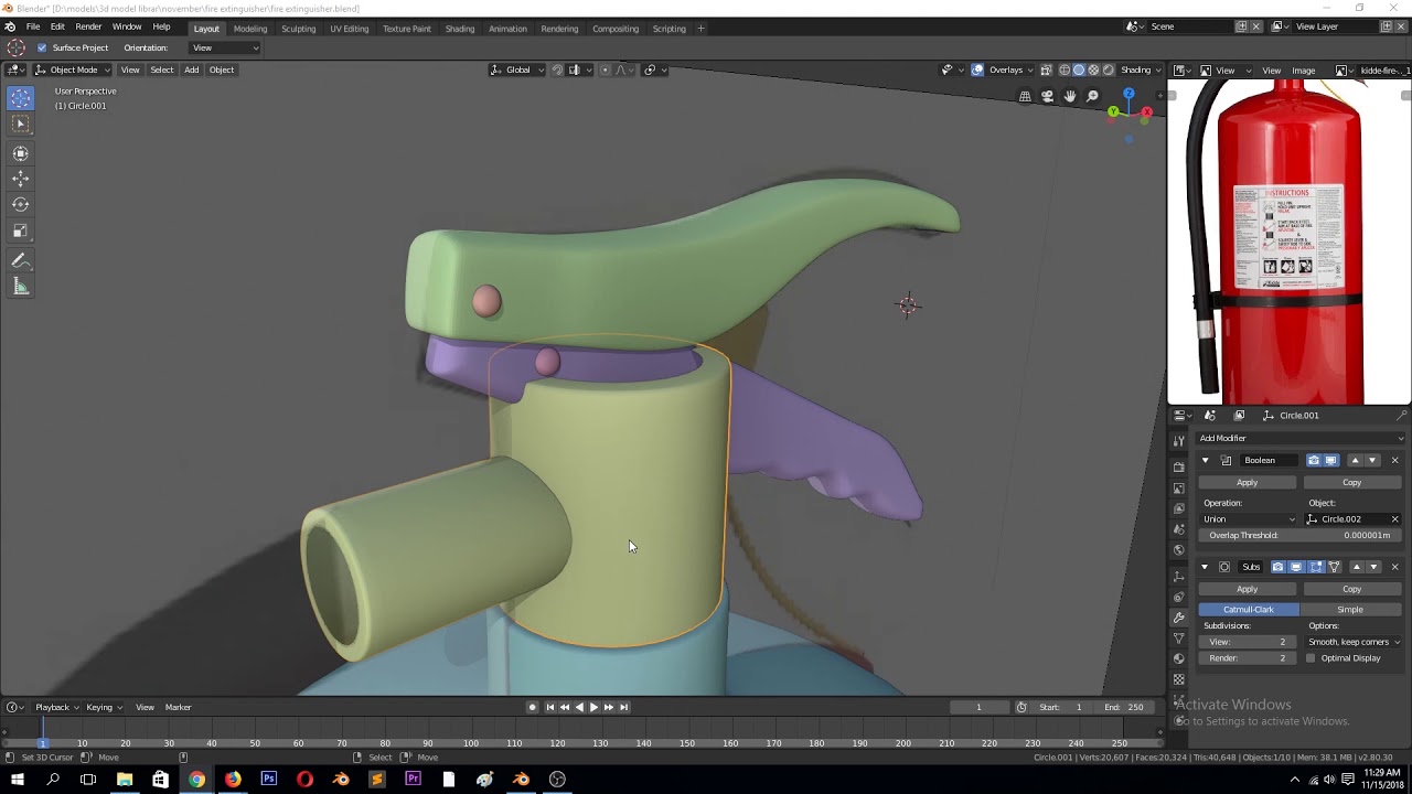 blender 2 8 modeling practice modeling a fire extinguisher