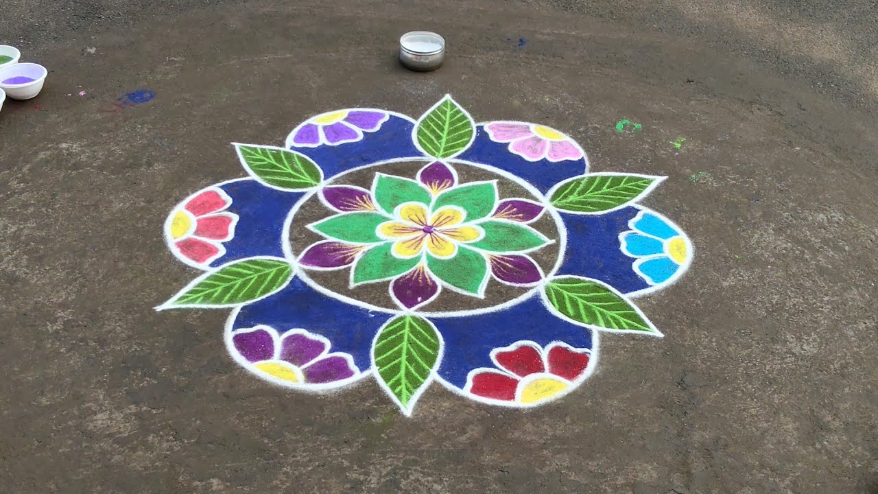 Beautiful Rangoli kolam simplerangoli 5*3