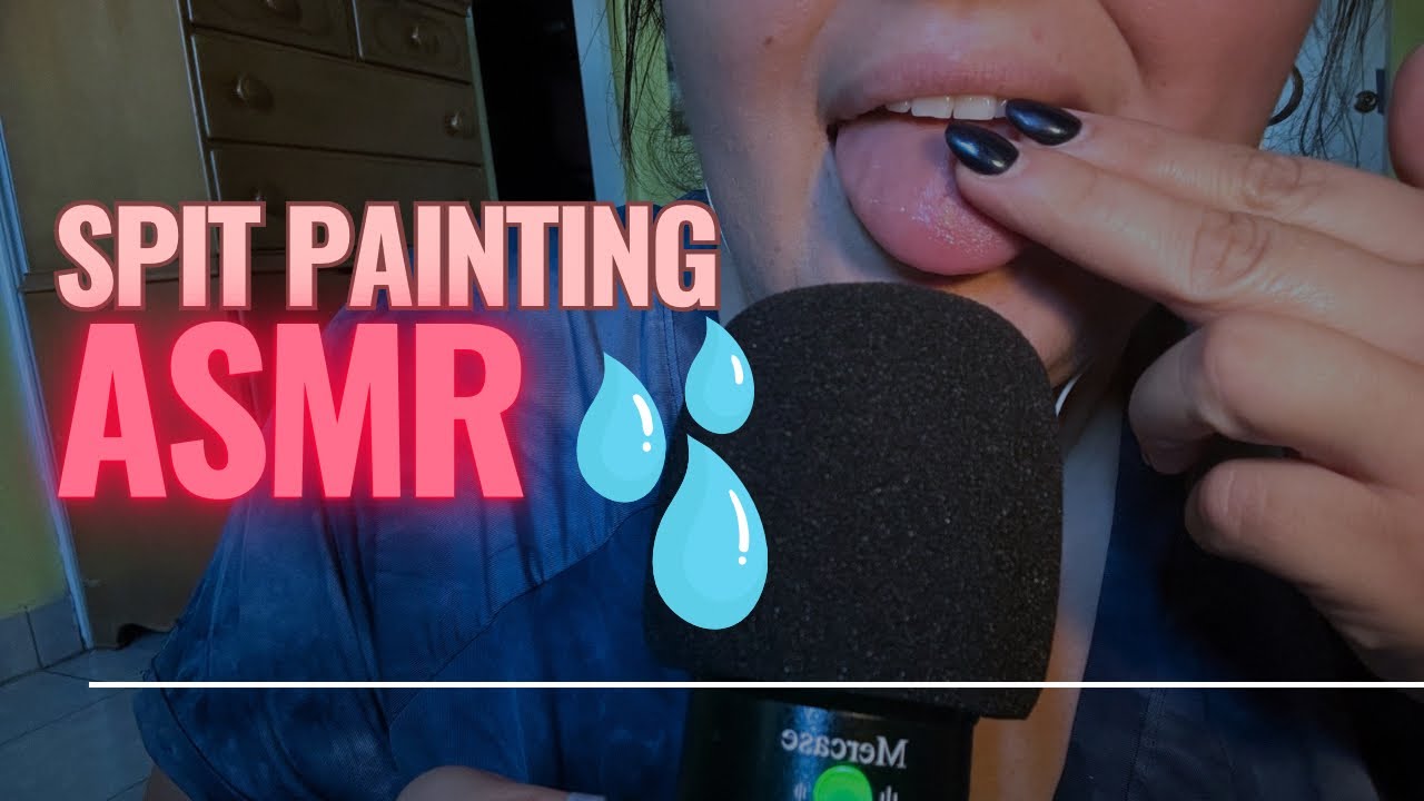 ASMR Comiendo paleta + SPIT PAINTING 🍭👅