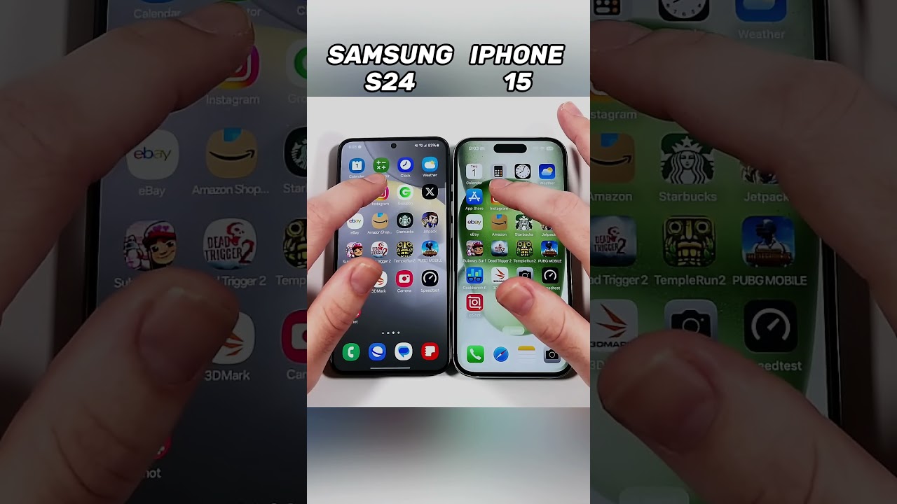 Samsung S24 vs iPhone 15⚡ Is Apple Falling Behind? 😱💥 #shorts