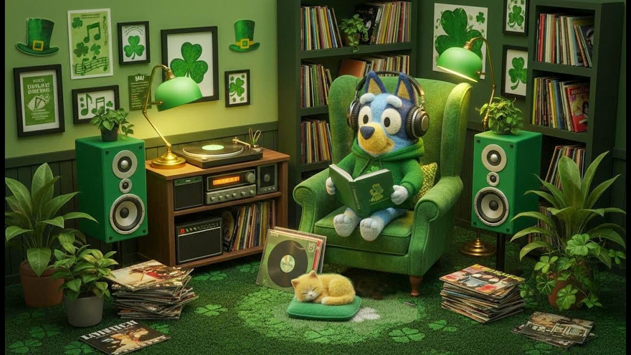 🍀🎧 Bluey’s St. Patrick’s Day Chill Session 🌿| Soft Lofi Jazz to Study & Relax