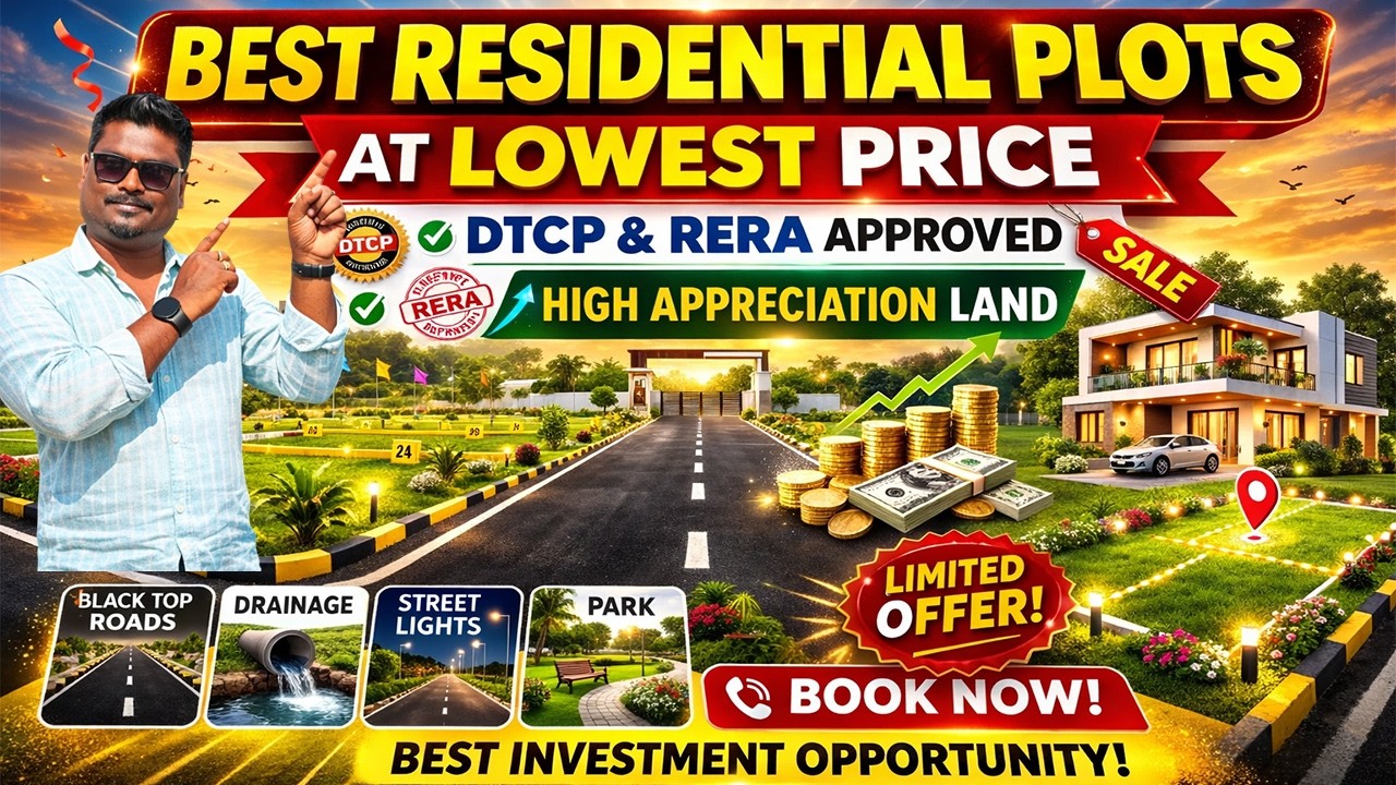 👑 Serasa Eminent Villa Plots @ ₹3800/Sqft | DTCP & RERA Approved | Near SRM University & ZOHO