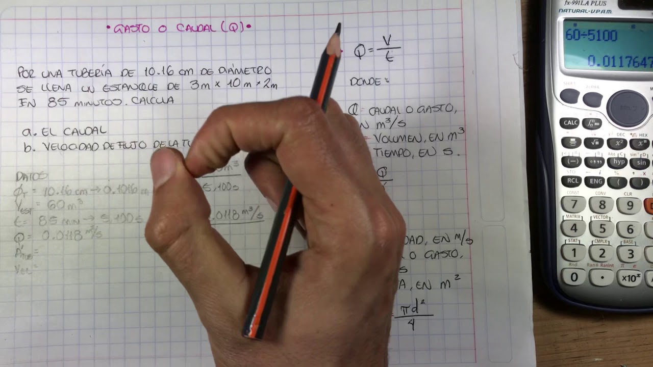 Gasto o Caudal FÁCIL paso a paso • Ejercicio #1