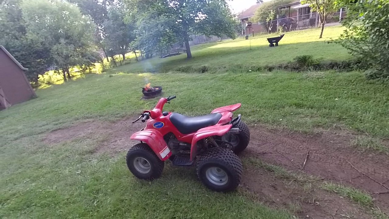 Riding the her chee 90cc atv
