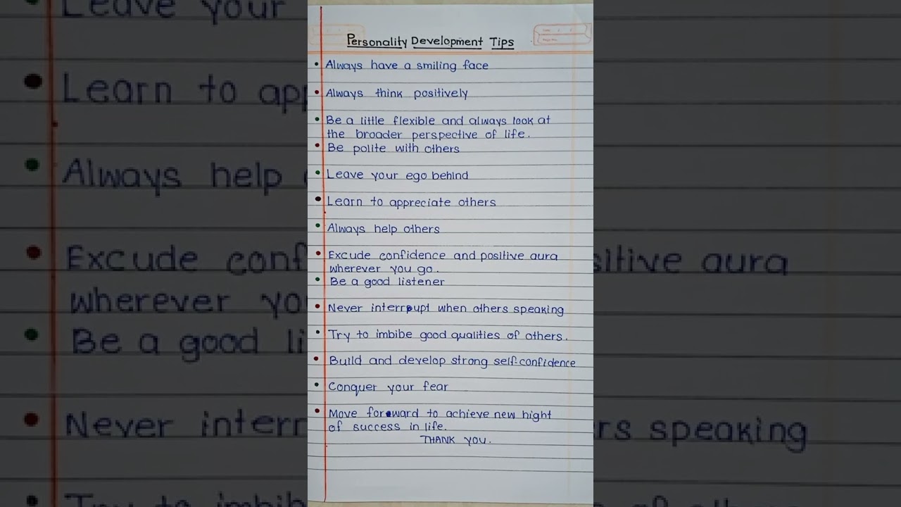 Tips For Personality Development #shorts To watch the full writing video subscribe to my channel
