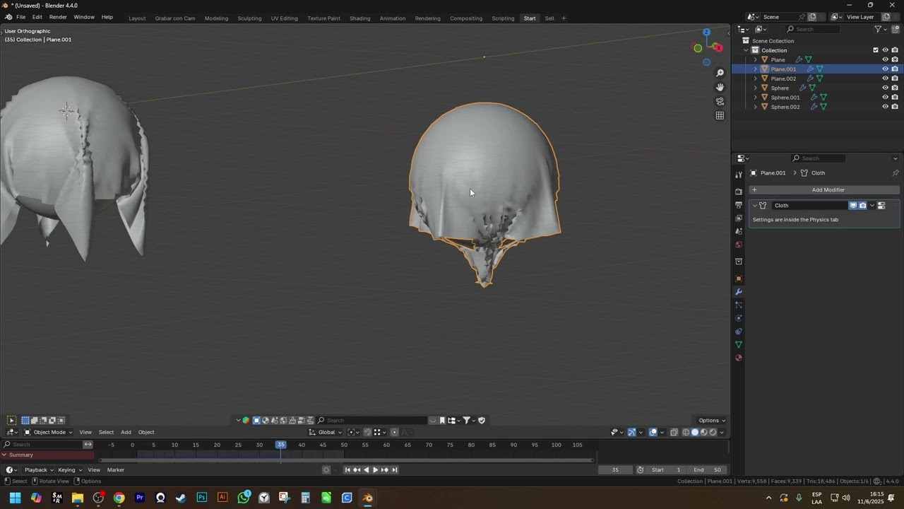 Simulación de telas - Curso de Blender (Clase 45)