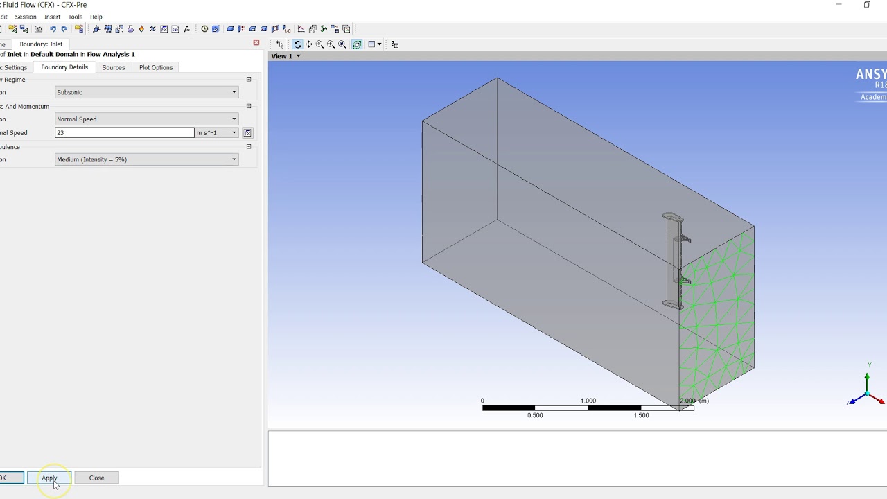 Simulation of the airflow over a car spoiler using Ansys CFX
