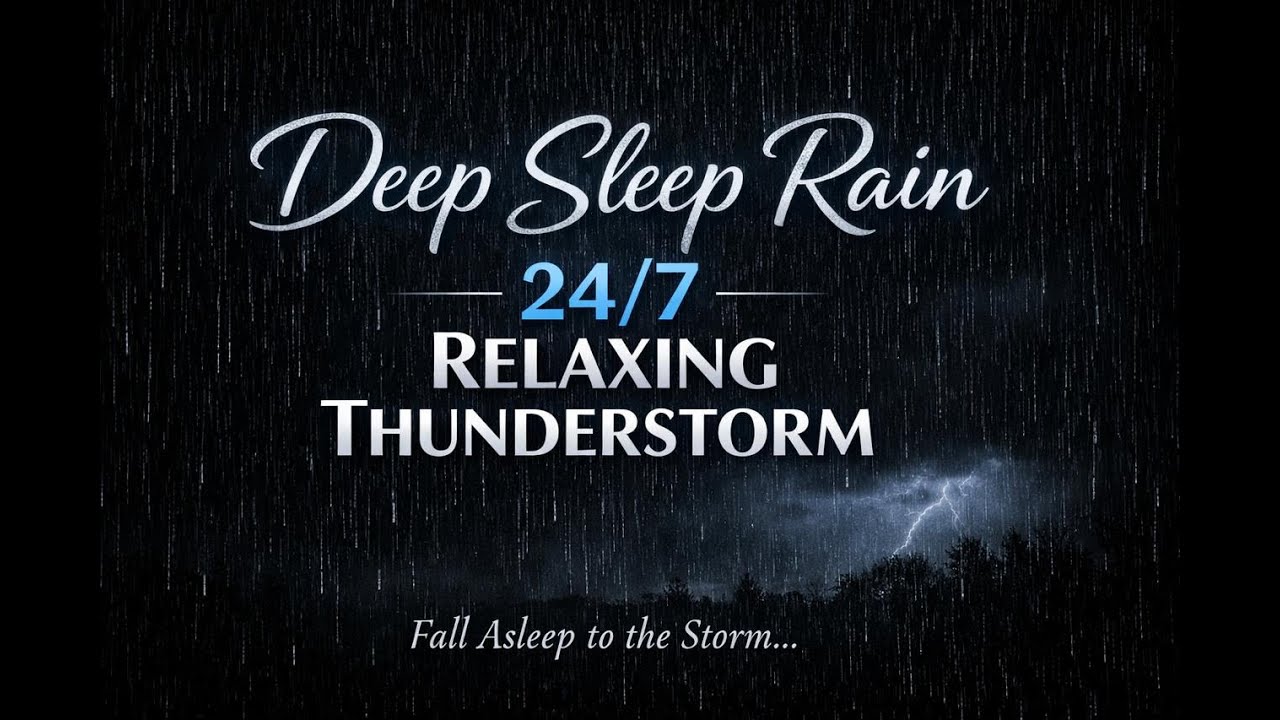 Deep Sleep Rain 🌧️ Night Thunderstorm Sounds | 24/7 Relaxing Rain for Sleep & Peace