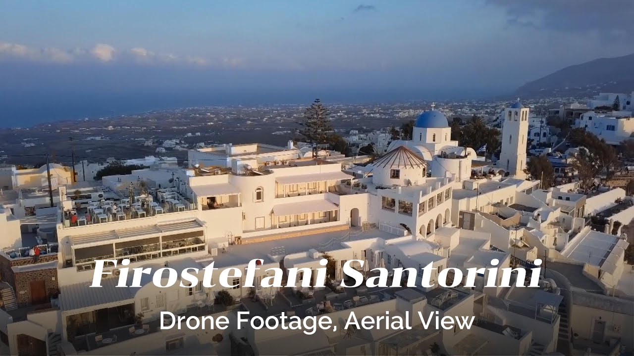 Firostefani Santorini Drone Footage, Aerial View