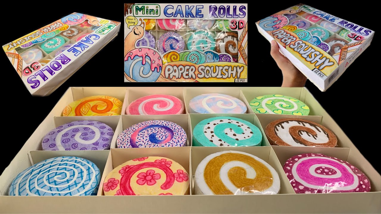 Mini Cake rolls 3D PAPER SQUISHY + Package box