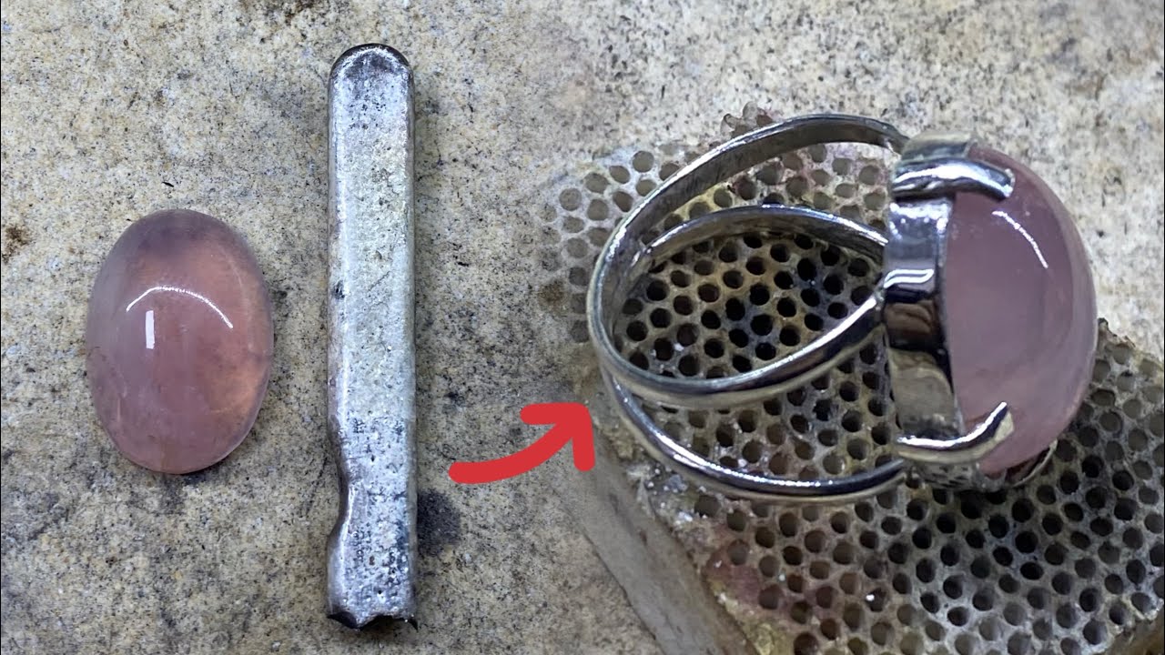 How to make a silver ring with stones / DOSA JEWELRY 