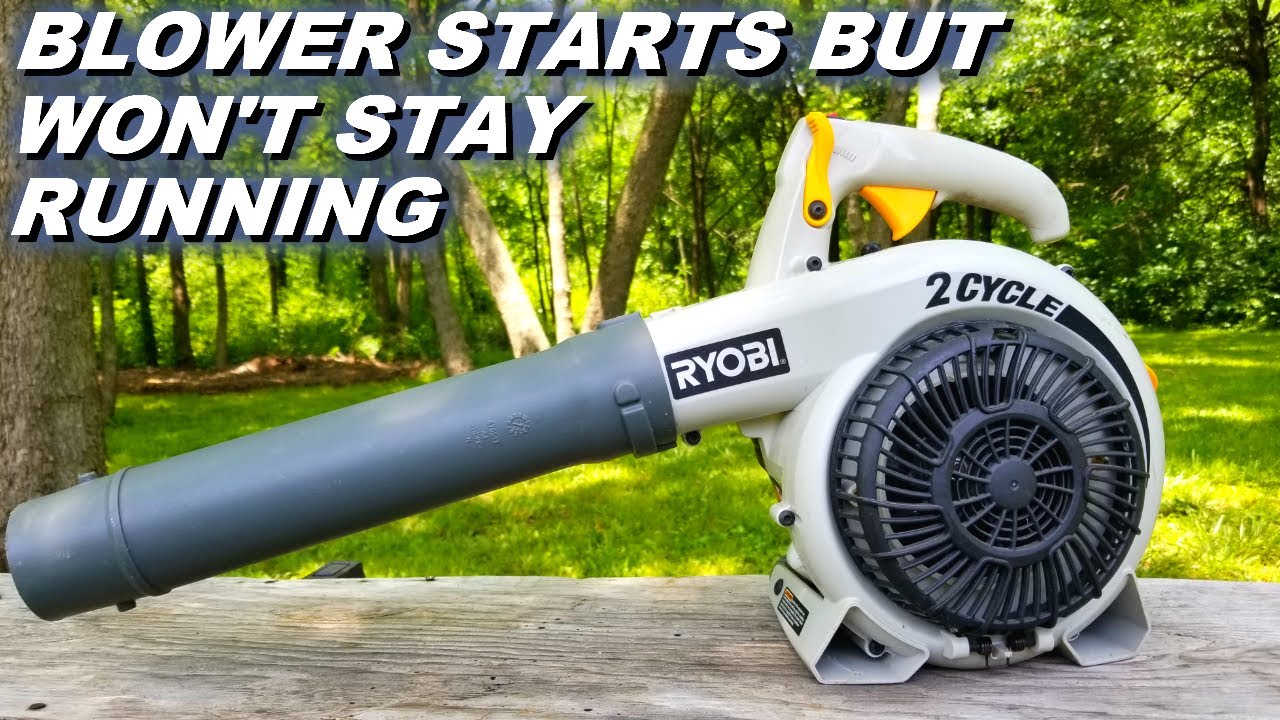 Leaf blower starts but won't stay running finally fixed