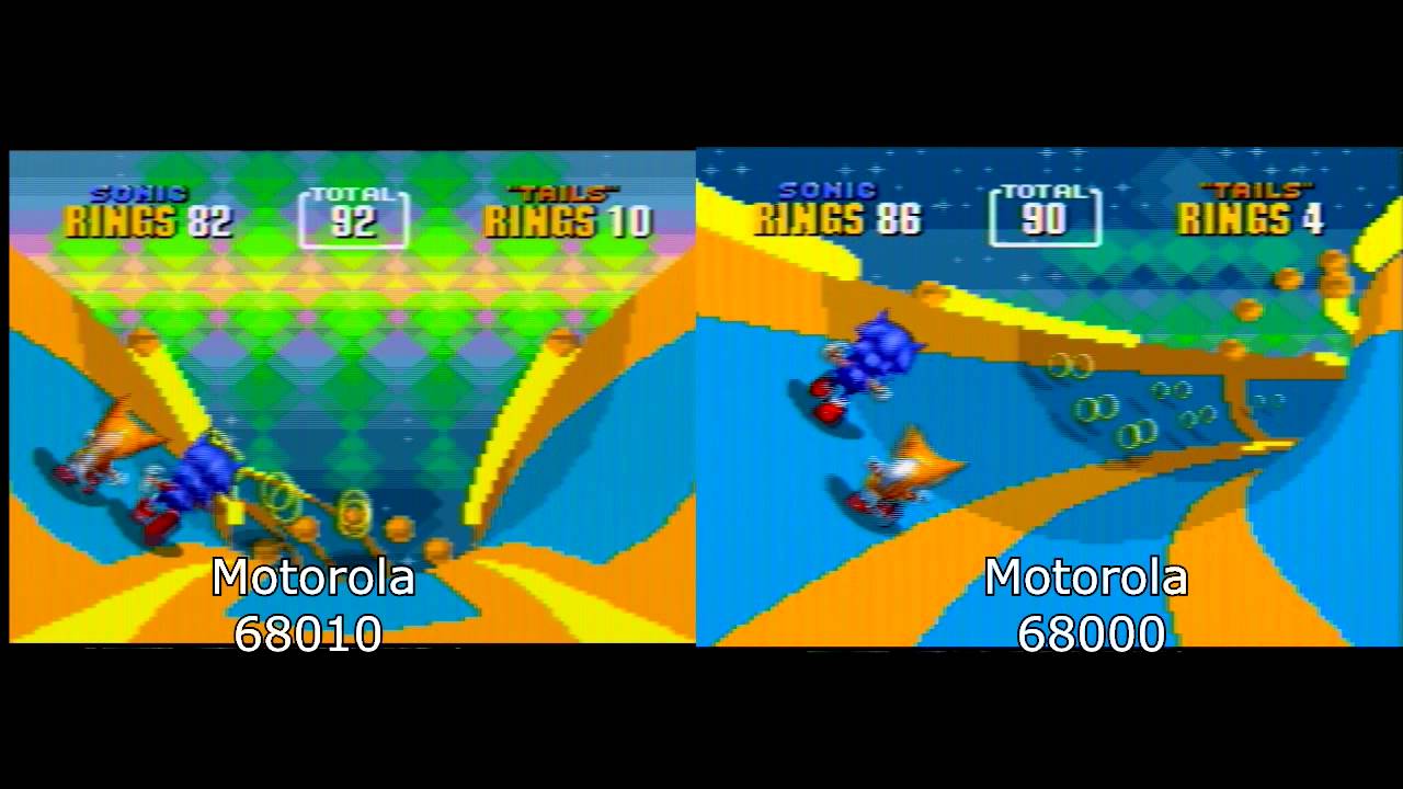 sonic 2 special stages 68000 vs 68010