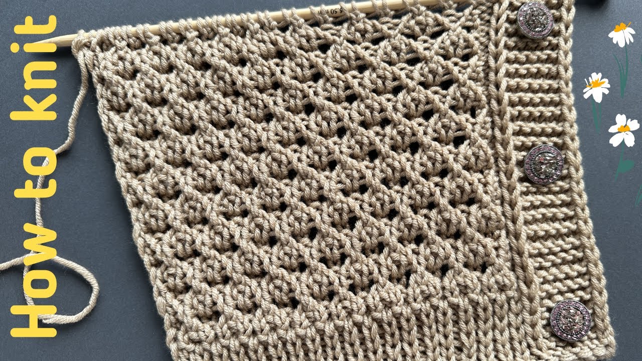 Шикарный УЗОР для кардиганов, топов, маек, кофточек + СХЕМА❤️ Easy knit stitch for cardigan or top