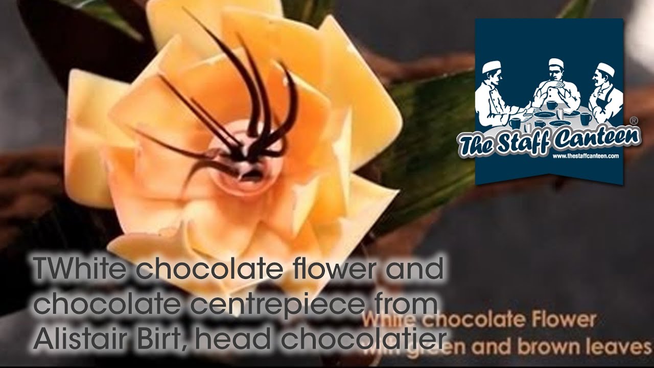 White chocolate flower and chocolate centrepiece from Alistair Birt, head chocolatier