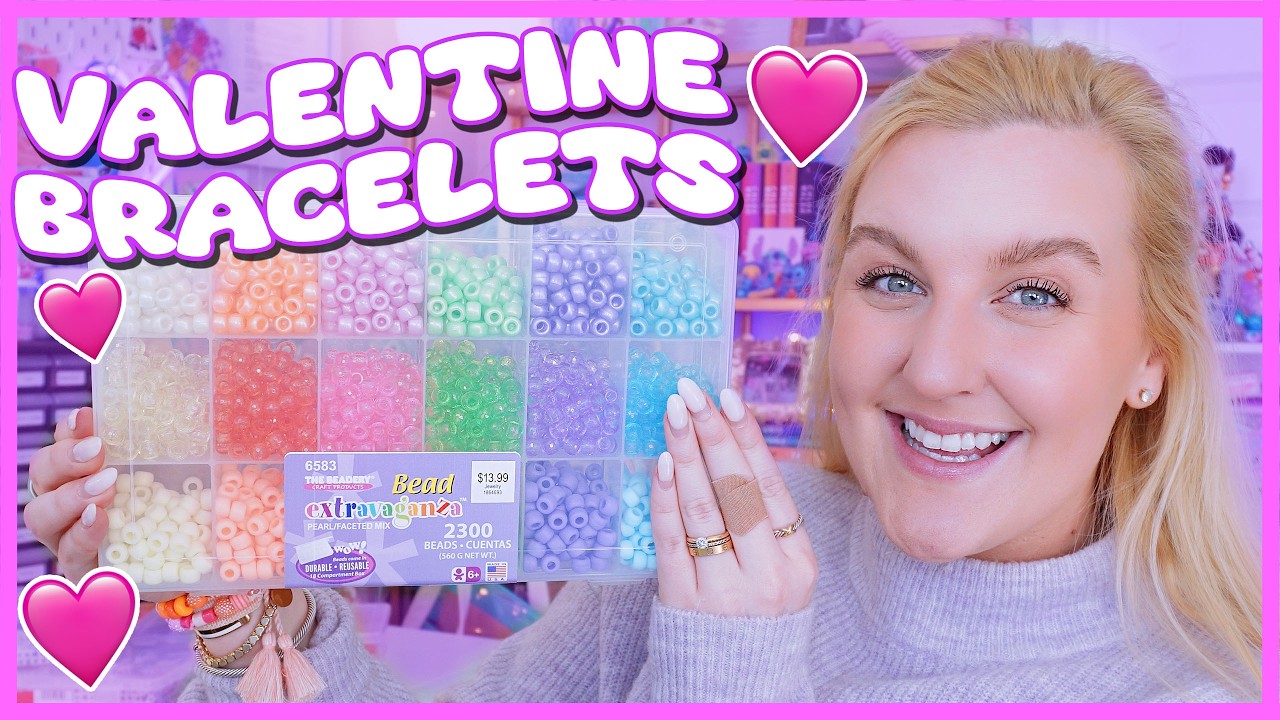 Making Valentine’s Day Bracelets 💖 Easy & Cute Beaded Bracelet Tutorial 🫶✨