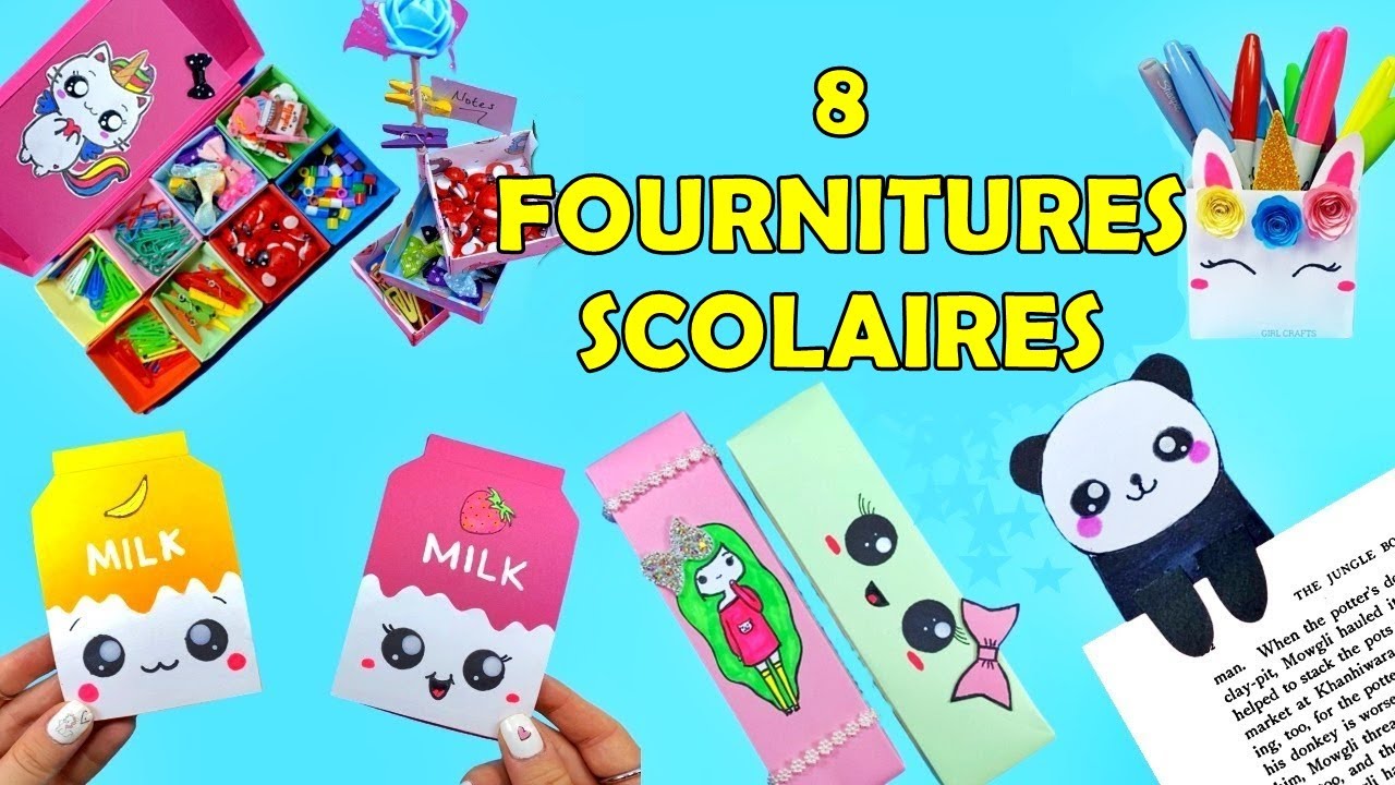 8 BRICOLAGES FACILES A L'ECOLE QUE VOUS POUVEZ FAIRE UTILISER SEULEMENT DU PAPIER - Signet, Cahier…
