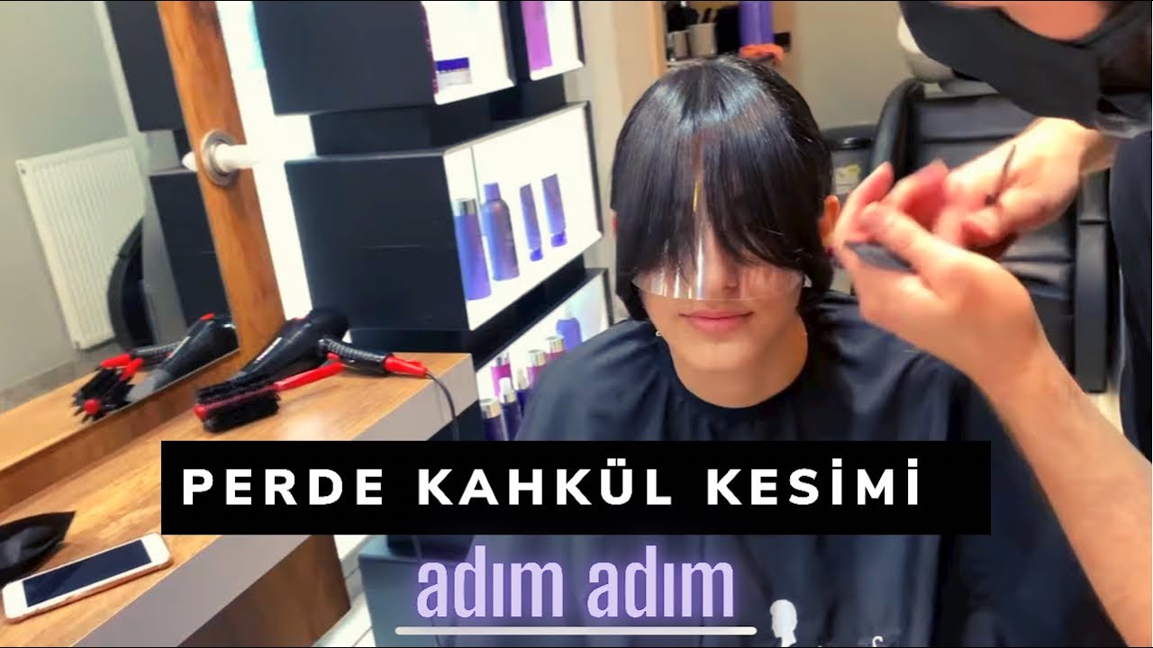 Perde kahkül saç kesimi nasıl yapılır? - Curtain bangs kesimi hair-cut - Kakül perçem şekillendirme
