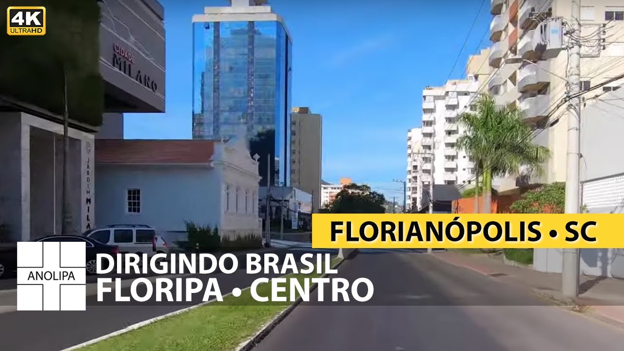 FLORIANÓPOLIS • DRIVING • Dirigindo Brasil【4K 60fps】Floripa • Centro