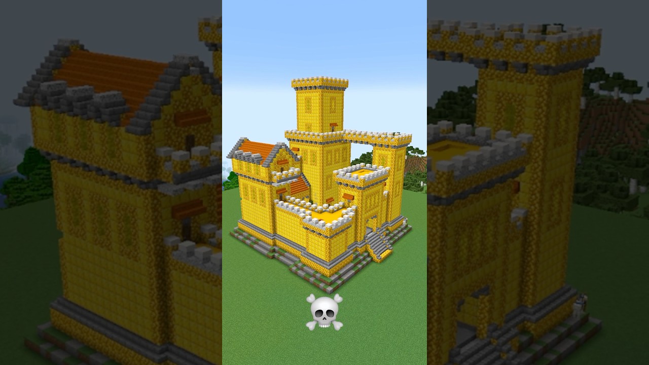 Minecraft Gold Castle Build Battle - Noob vs Pro vs Hacker vs God #shorts #minecraft