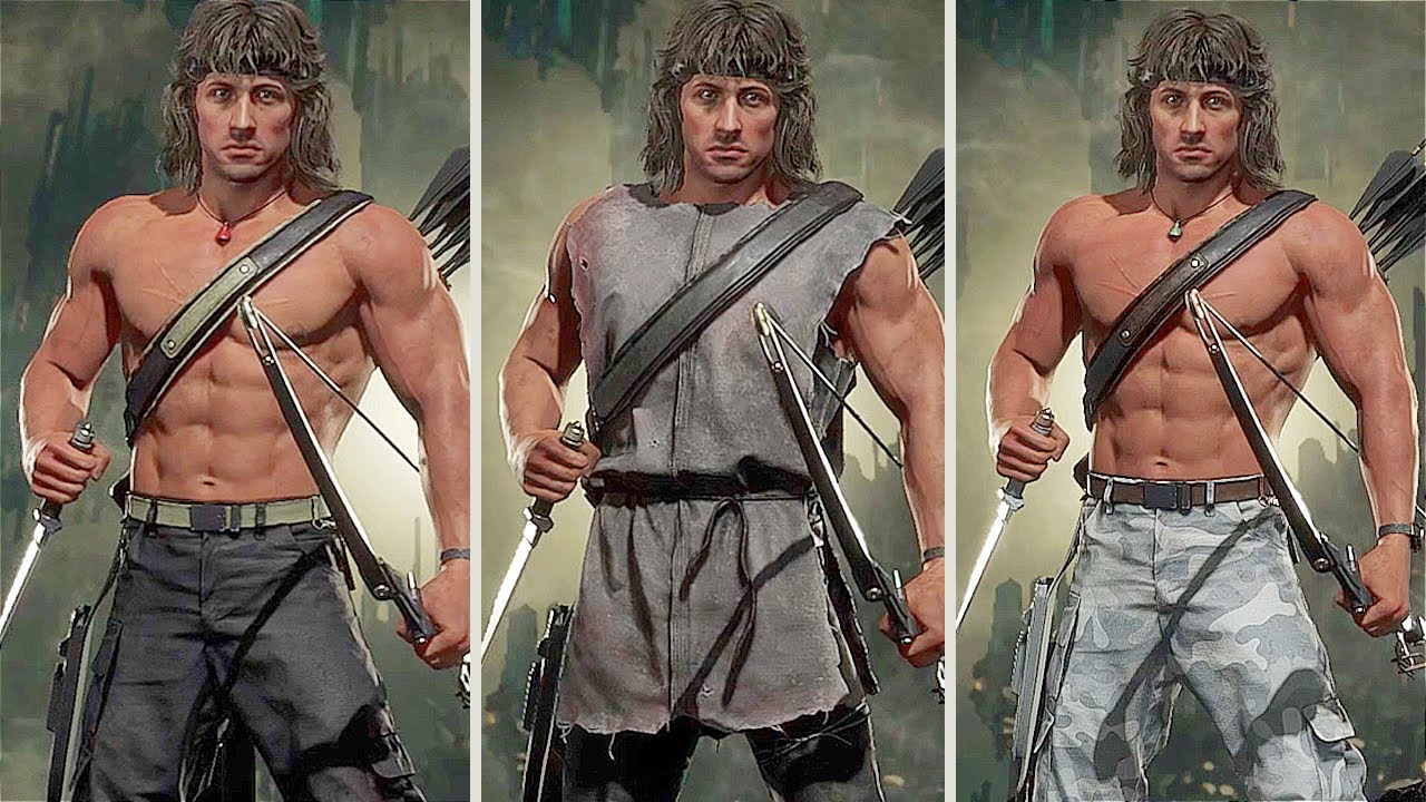 Mortal Kombat 11 - Rambo ALL Skins, Gears, Intros and Outros