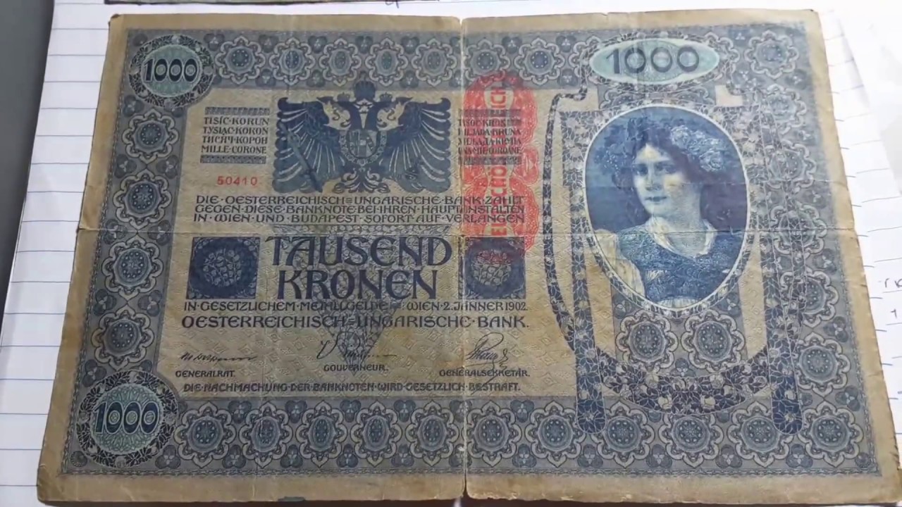 Austria-Hungary 1000 krone banknote 1902