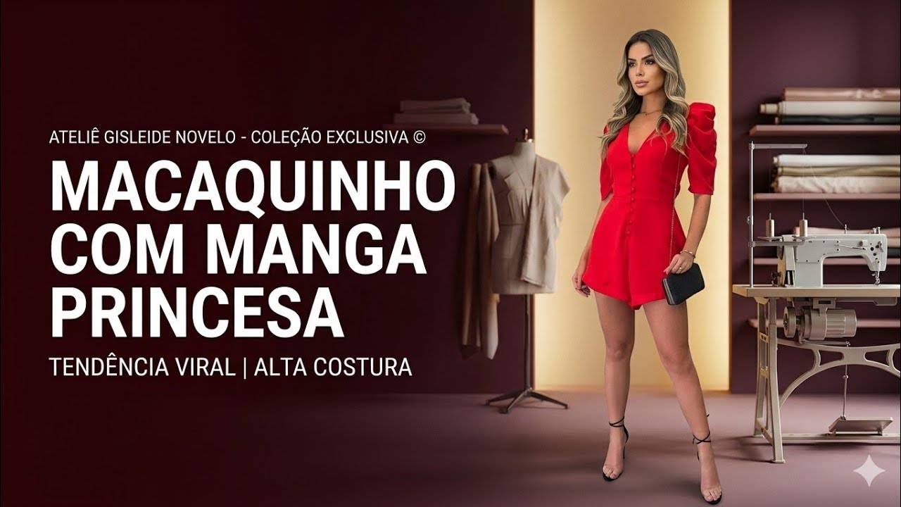 📌DIY Como fazer Macaquinho com Manga Princesa_Costura fácil passo passo p iniciantes Gisleide Novelo