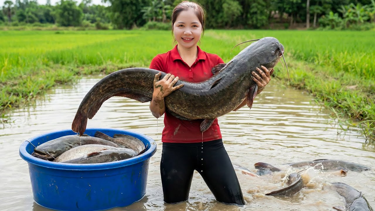 REWIND TIMALSPE: 268 Days Harvesting 1000+ Giant Catfish in Abandoned Swamp Goes to Market Sell OMG