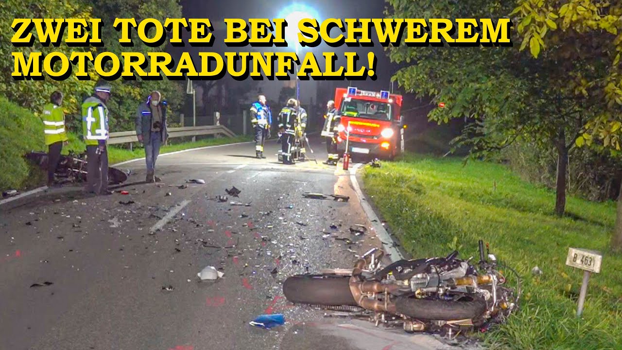 [ZWEI TOTE BEI FRONTALCRASH ZWEIER MOTORRÄDER] - FEUERWEHR und RETTUNGSDIENST im EINSATZ - | NAGOLD