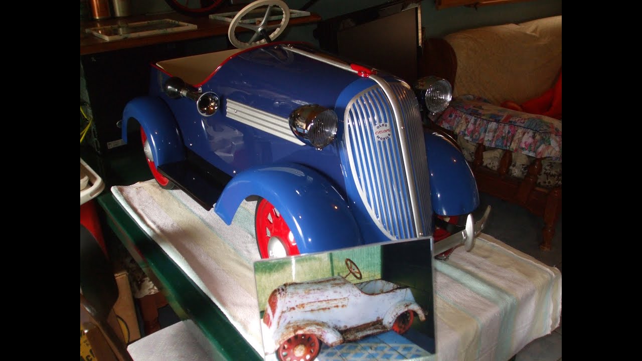 Vintage Cyclops Oldsmobile 1930s Pedal car restoration