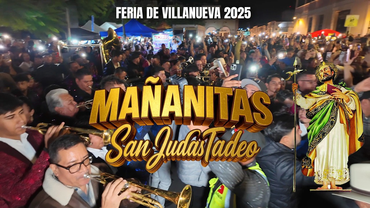 ¡IMPRESIONANTE! 10 bandas y todo el pueblo de Villanueva cantando las mañanitas a San Judas Tadeo 💚