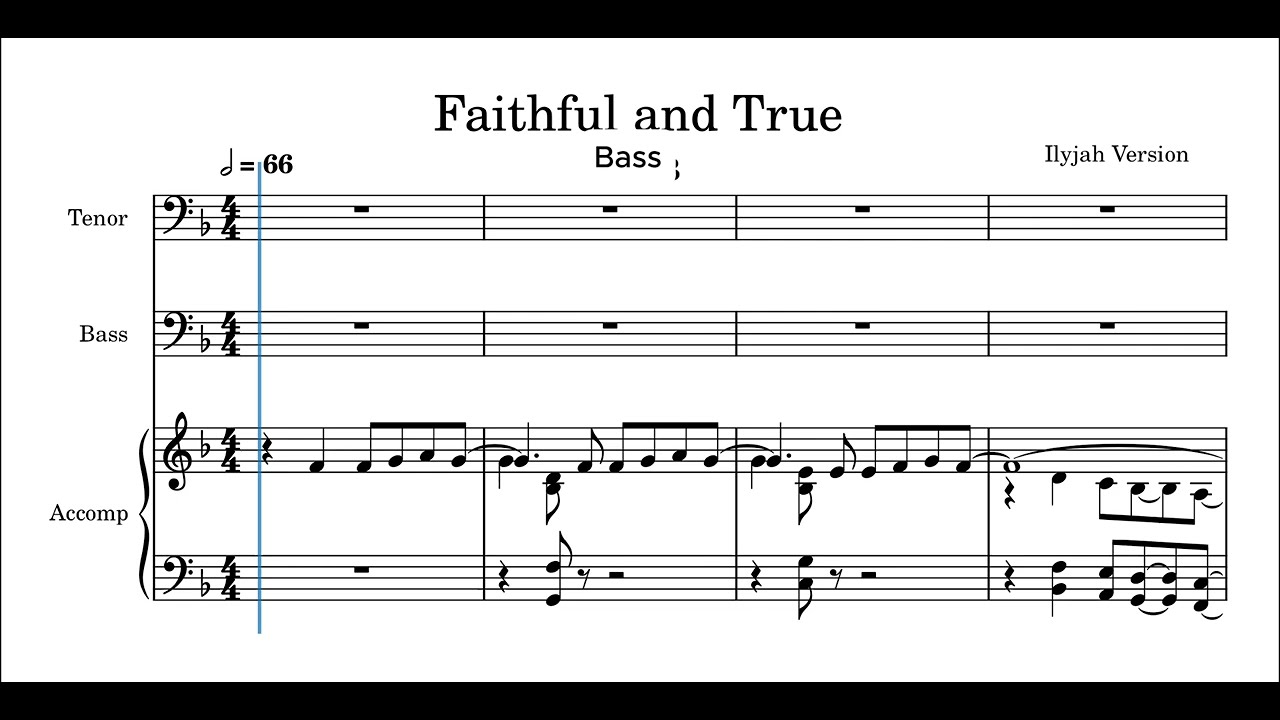 Faithful and True | Bass | Piano