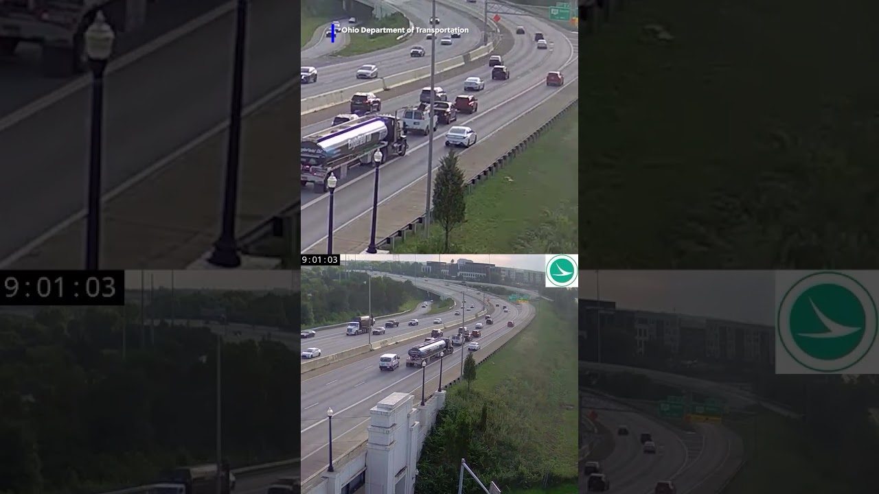 Video shows a car randomly stopping on an interstate and causing a crash