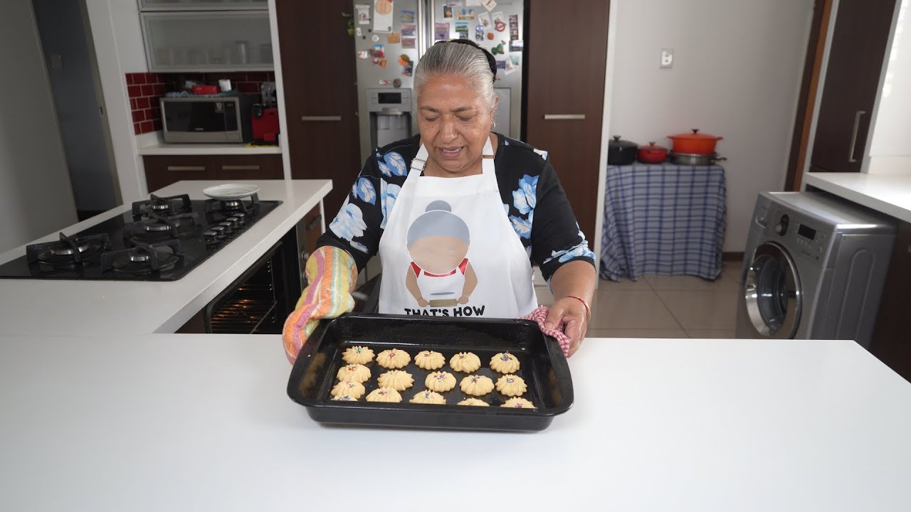 Making simple custard biscuits for Diwali - a yummy variation on our basic biscuit recipe!
