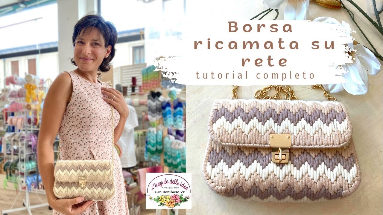 Borsa ricamata su rete - Tutorial completo