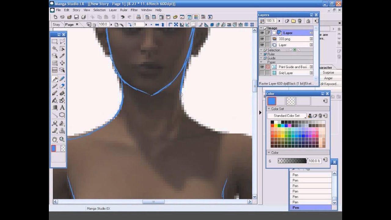 Как нарисовать мангу не умея рисовать \ Урок 1 \ Poser + Manga Studio \ by Orb_Master