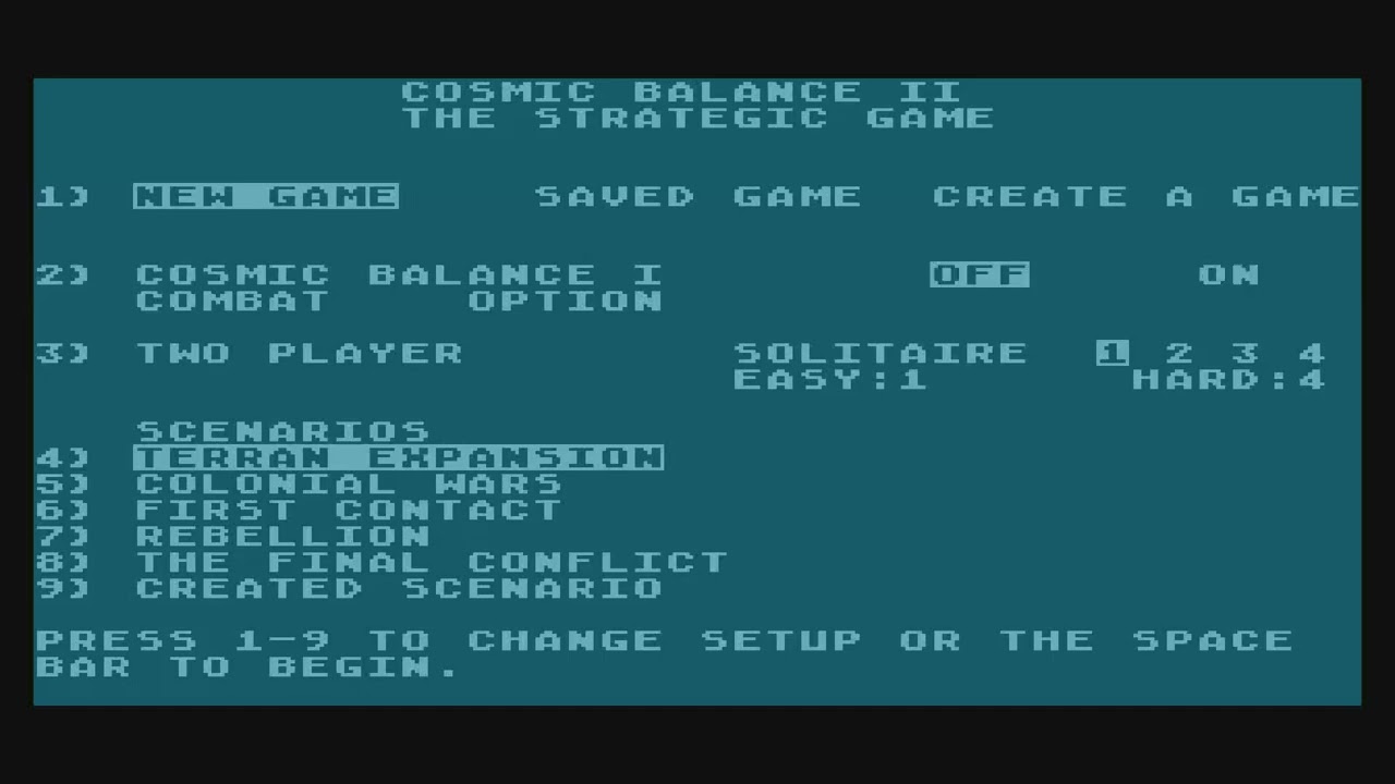 The Cosmic Balance II v2 THE STRATEGIC GAME Cosmic Balance 2 v2 ATARI 8BIT XL XE 400 800 600 1200
