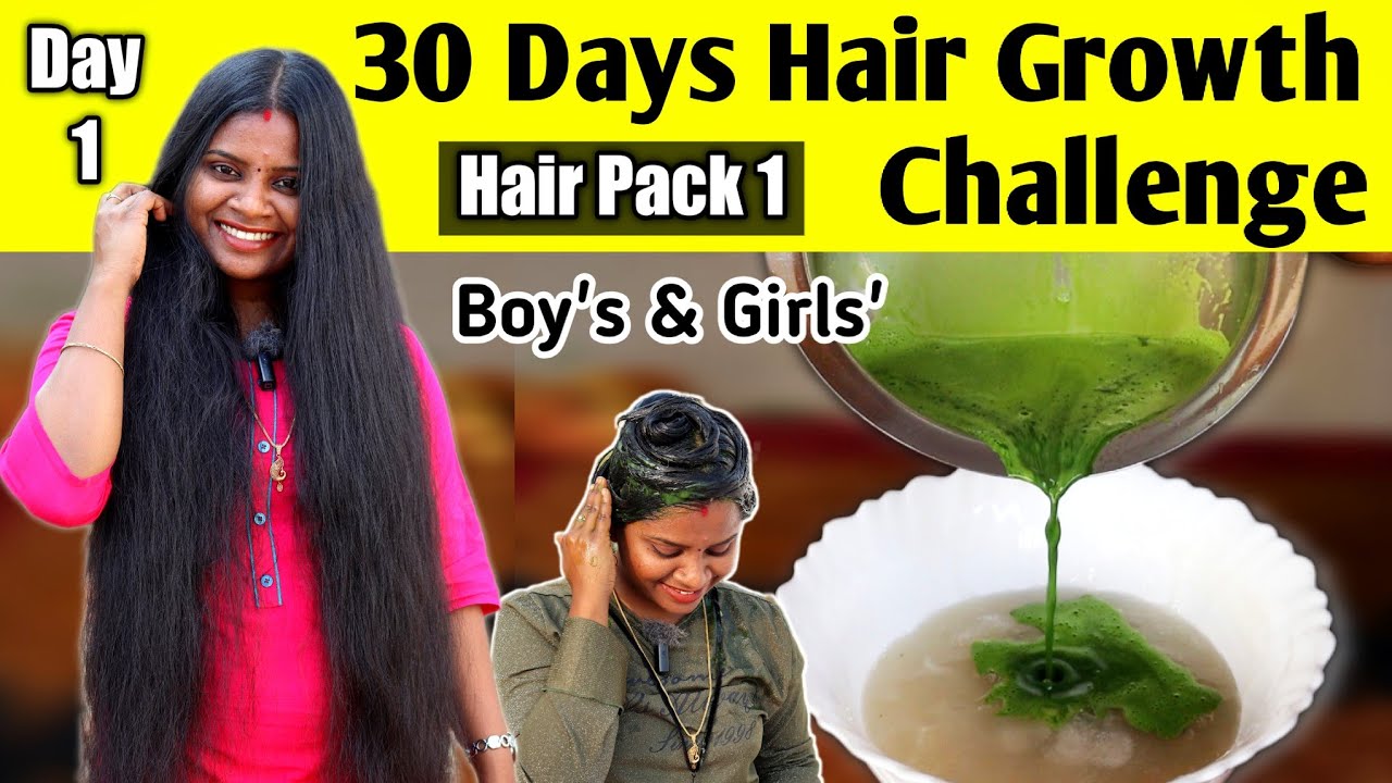 Day 1..🤩 30 Day's Challenge👍Get Short to Long Hair, Thin to Thick Hair, Growth New Hair, baldness