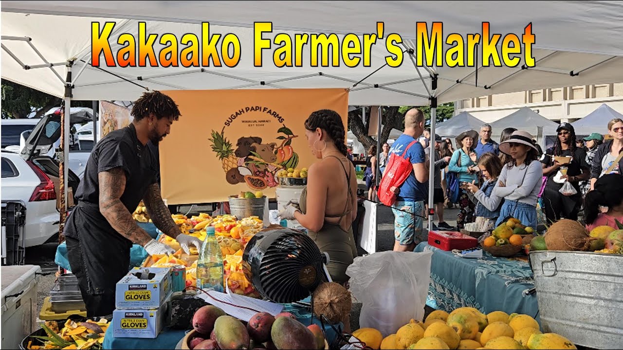 [4K] Kakaako Farmers Market in Honolulu, Oahu, Hawaii