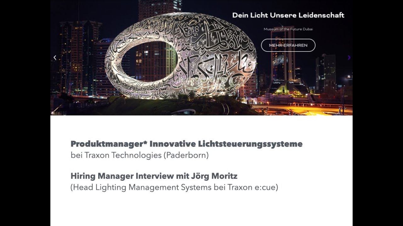 Dein Job als Product Manager für innovative Lichtsteuerungen bei Traxon Technologies