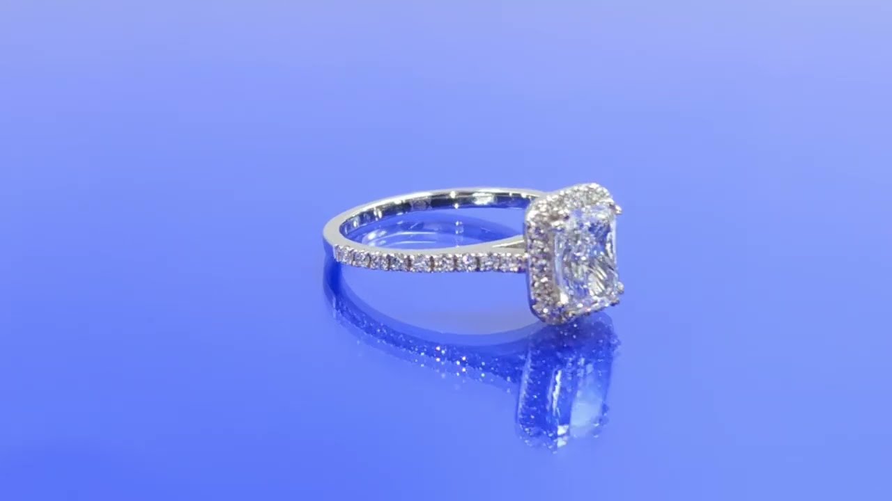 Radiant cut lab-grown diamond engagement ring 1.55 (ctw ) 14k gold 1005 0111