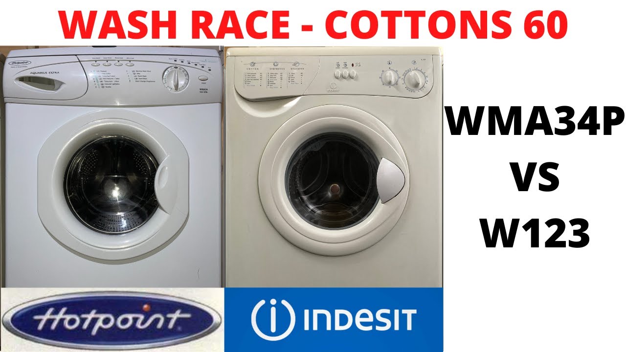 Wash Race - Hotpoint Aquarius Extra WMA34P V Indesit Evolution W123 - Cottons 60