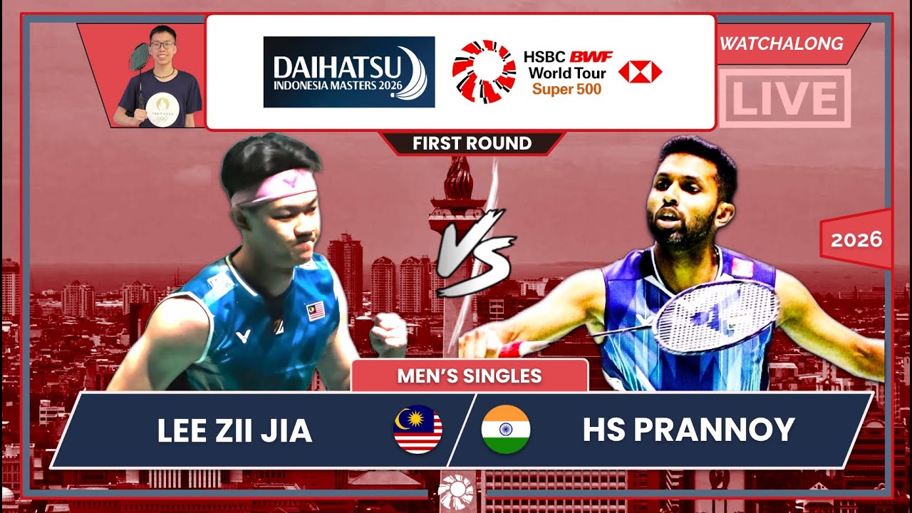 LEE ZII JIA 🇲🇾 vs. HS PRANNOY 🇮🇳 LIVE! Indonesia Masters 2026 (MS) 1st Rd | Darence's Watchalong
