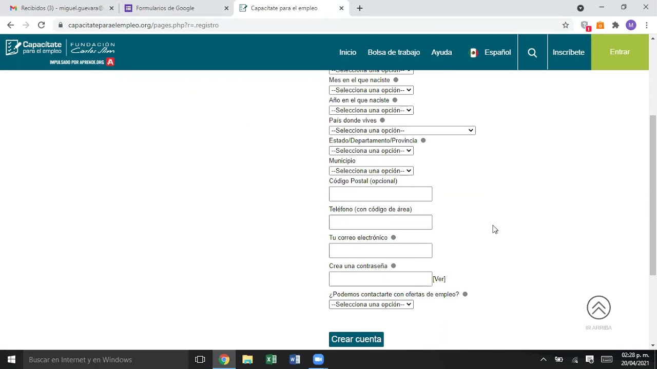 TUTORIAL: REGISTRO A CAPACÍTATE PARA EL EMPLEO