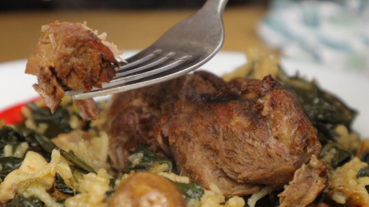 Агнешко със спанак и ориз